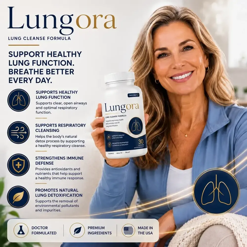 A woman breathing easily outdoors, from the Lungora seller artwork